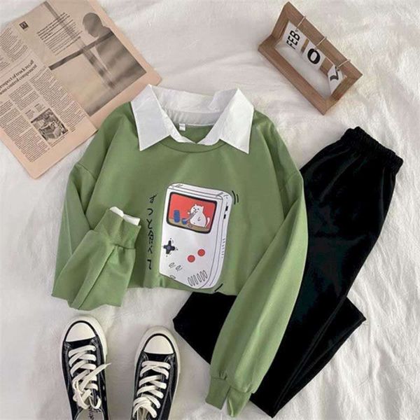 fake two-piece hoodies wide-leg pants suit female students korean version of loose polo collar autumn harajuku sty 210925, White
fake two-piece hoodies wide-leg pants suit female students korean version of loose polo collar autumn harajuku sty 210925, White
