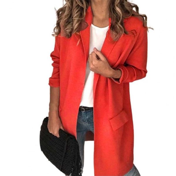 women's suits & blazers long women blazer lapel solid color sleeve fake pockets autumn casual loose ladies cardigan clothing, White;black
women's suits & blazers long women blazer lapel solid color sleeve fake pockets autumn casual loose ladies cardigan clothing, White;black