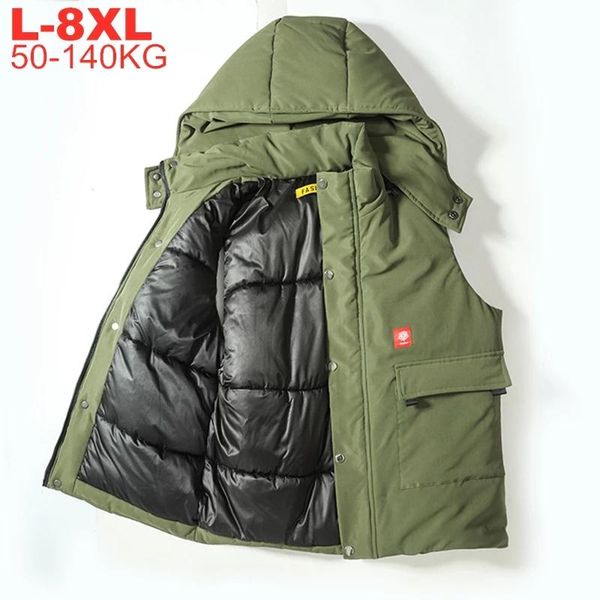 men's vests jackets winter thick quilted warm waistcoat male plus size hooded vest oversized 8xl 7xl 6xl men puffer sleeveless, Black;white
men's vests jackets winter thick quilted warm waistcoat male plus size hooded vest oversized 8xl 7xl 6xl men puffer sleeveless, Black;white