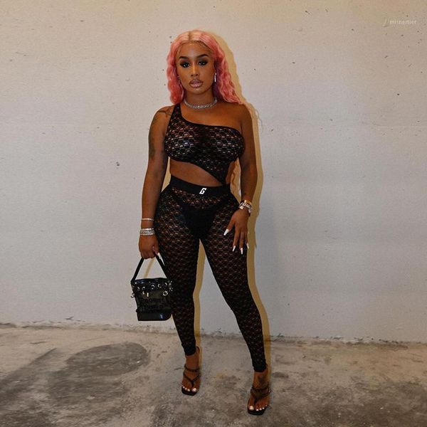 women's two piece pants hollow transparent trouser suit women outfit summer irregular one shoulder lingerie ladies 2 set black clothes, White
women's two piece pants hollow transparent trouser suit women outfit summer irregular one shoulder lingerie ladies 2 set black clothes, White