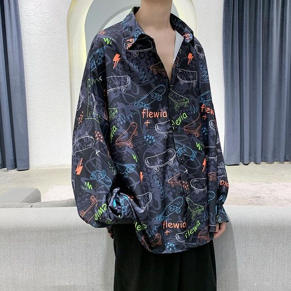 men's casual shirts men fun letter graffiti for hip hop hawaiian beach shirt harajuku streetwear 2021 summer long sleeve loose top, White;black
men's casual shirts men fun letter graffiti for hip hop hawaiian beach shirt harajuku streetwear 2021 summer long sleeve loose top, White;black