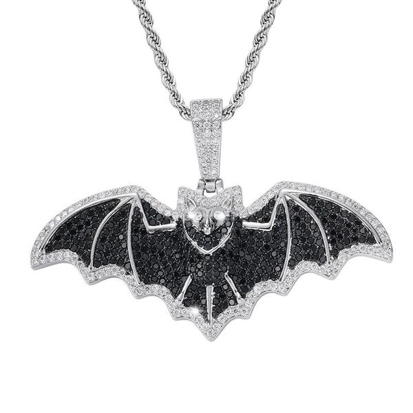 pendant necklaces hip hop black white cz stone paved bling iced out bat pendants for men rapper jewelry gift drop, Silver
pendant necklaces hip hop black white cz stone paved bling iced out bat pendants for men rapper jewelry gift drop, Silver