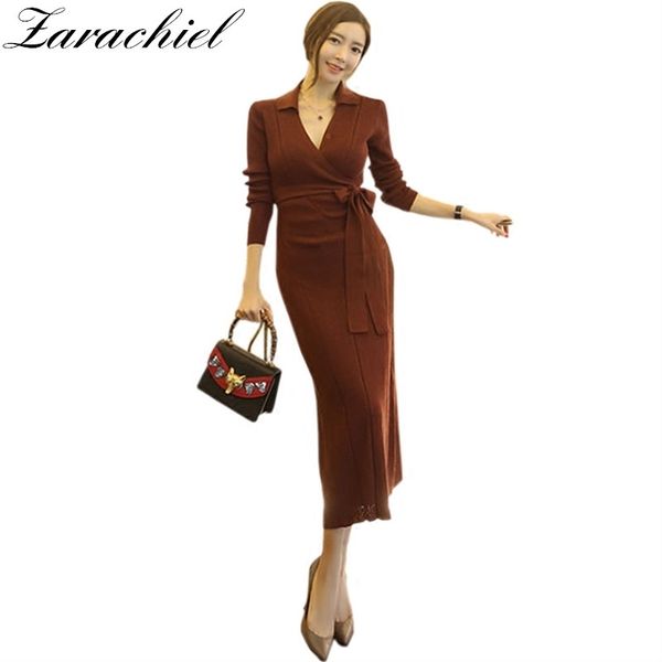 autumn winter women solid knitted maxi belt wrap v-neck sleeve split bodycon long sweater thick dress 210416, Black;gray
autumn winter women solid knitted maxi belt wrap v-neck sleeve split bodycon long sweater thick dress 210416, Black;gray