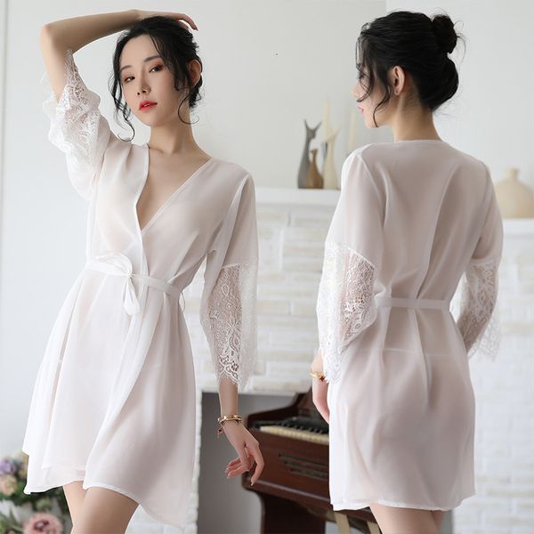 mh cardigan lace sleeve nightgown perspective temptation home cloth fun underwear set, Red;black
mh cardigan lace sleeve nightgown perspective temptation home cloth fun underwear set, Red;black
