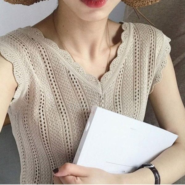 women's tanks & camis tank kinitted summer sleeveless tee women elegant japan office ladies solid slim fit v neck hollow korea, White
women's tanks & camis tank kinitted summer sleeveless tee women elegant japan office ladies solid slim fit v neck hollow korea, White