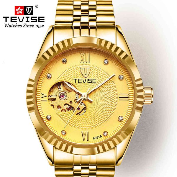 watch swiss tevise waterproof mechanical fashion automatic men's gold 3, Slivery;brown
watch swiss tevise waterproof mechanical fashion automatic men's gold 3, Slivery;brown
