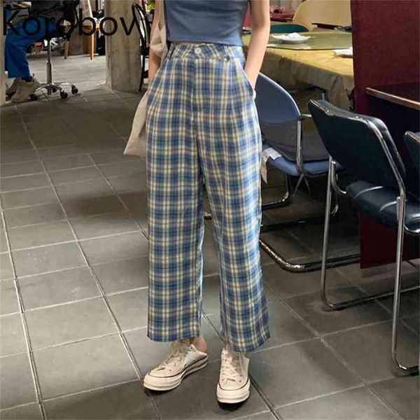 korobov women new arrival korean high waist pants summer vintage plaid casual trousers harajuku streetwear joggers 210430, Black;white
korobov women new arrival korean high waist pants summer vintage plaid casual trousers harajuku streetwear joggers 210430, Black;white