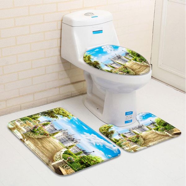 bath mats 3pcs/set bathroom mat flowers spring seaside scenery street colorful garden stone castle bathtub toilet carpet non-slip rug 
bath mats 3pcs/set bathroom mat flowers spring seaside scenery street colorful garden stone castle bathtub toilet carpet non-slip rug