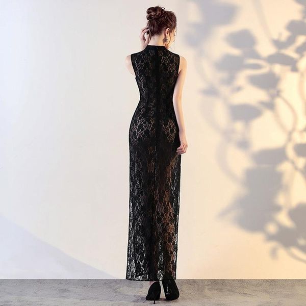ethnic clothing chinese see-through lace dress mid-length cheongsam with high slits qipao modern traditional for women, Red
ethnic clothing chinese see-through lace dress mid-length cheongsam with high slits qipao modern traditional for women, Red