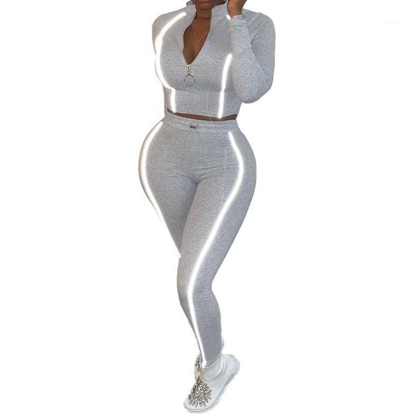 women's tracksuits reflective casual 2 two piece set women track suit gym crop and bodycon pants ladies tracksuit sets matching for, Gray
women's tracksuits reflective casual 2 two piece set women track suit gym crop and bodycon pants ladies tracksuit sets matching for, Gray