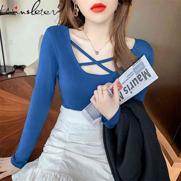 spring fall korean style short solid t-shirt girl fashion hollow out women cotton bottoming shirt tees t11904a 210421, Black
spring fall korean style short solid t-shirt girl fashion hollow out women cotton bottoming shirt tees t11904a 210421, Black