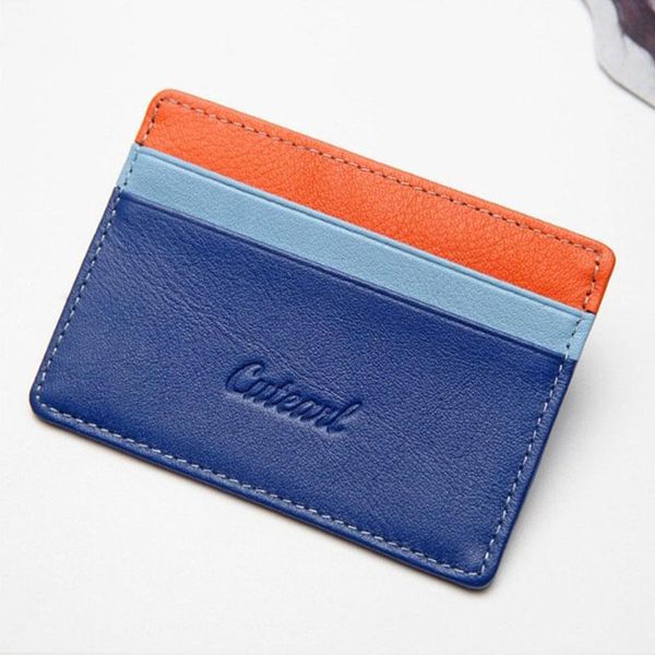 card holders fashion slim minimalist wallet genuine leather holder patchwork short purse id for bank multi slot, Brown;gray
card holders fashion slim minimalist wallet genuine leather holder patchwork short purse id for bank multi slot, Brown;gray
