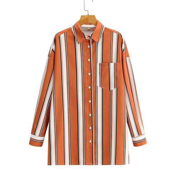elegant striped print blouse shirts office lady summer long blouses women casual button turn-down collar 210422, White
elegant striped print blouse shirts office lady summer long blouses women casual button turn-down collar 210422, White