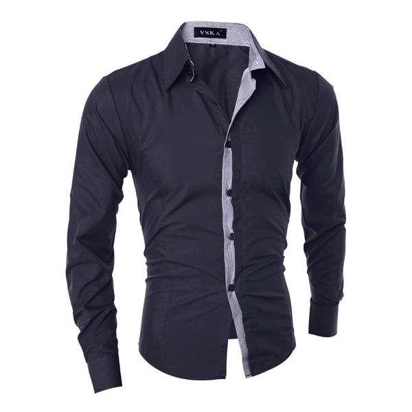 design classic men's casual shirts patchwork long-sleeved man shirt fashion slim fit low price, White;black
design classic men's casual shirts patchwork long-sleeved man shirt fashion slim fit low price, White;black