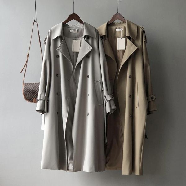 women's trench coats casual double breasted simple classic long coat chic female windbreaker 2021 autumn korean loose slim 336g, Tan;black
women's trench coats casual double breasted simple classic long coat chic female windbreaker 2021 autumn korean loose slim 336g, Tan;black