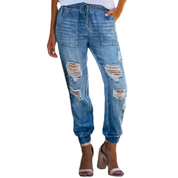 women's jeans harem pants cool frayed women skin-friendly lady elastic for work, Blue
women's jeans harem pants cool frayed women skin-friendly lady elastic for work, Blue