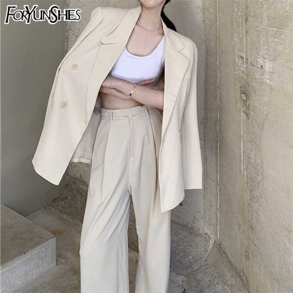 foryunshes 2 piece set za women blazer jacket ensemble casual wide leg straight pant suit female clothing trousers sets 210930, White
foryunshes 2 piece set za women blazer jacket ensemble casual wide leg straight pant suit female clothing trousers sets 210930, White