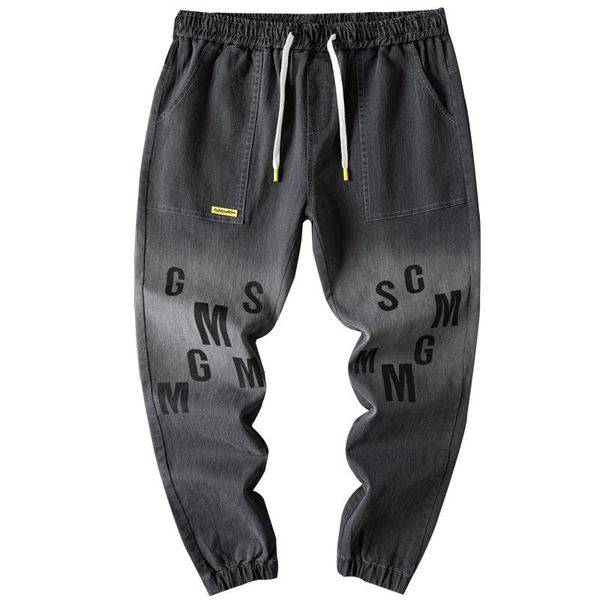 men's jeans 2021 style denim ankle-tied pencil pants loose with letter printing for men, Blue
men's jeans 2021 style denim ankle-tied pencil pants loose with letter printing for men, Blue