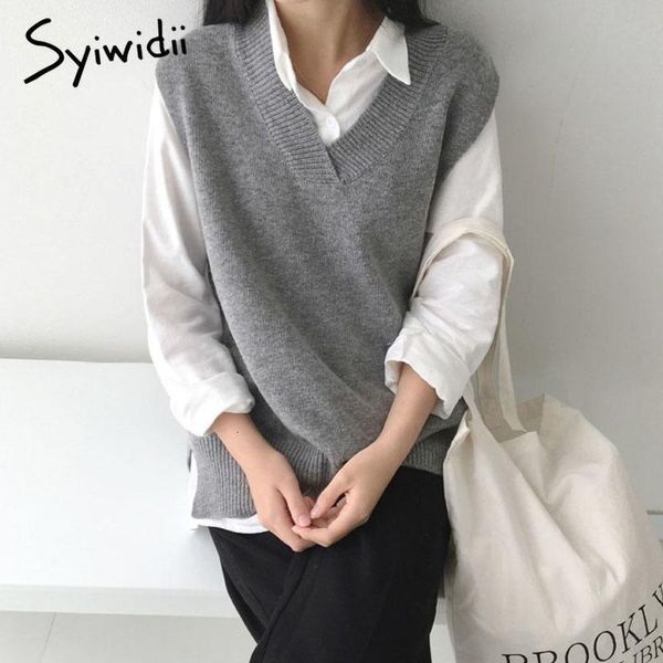 syiwidii sweater vest women vintage casual v-neck solid tank knitted fashion korean winter clothes fall spring khaki, Black;white
syiwidii sweater vest women vintage casual v-neck solid tank knitted fashion korean winter clothes fall spring khaki, Black;white