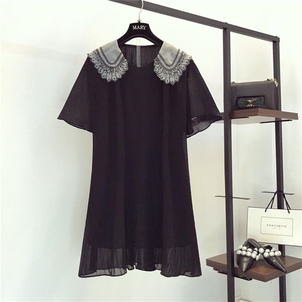 3xl women's summer doll collar short sleeves loose dress female casual dresses a1726 210519, Black;gray
3xl women's summer doll collar short sleeves loose dress female casual dresses a1726 210519, Black;gray