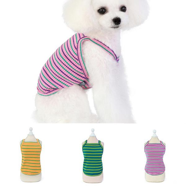 dog apparel striped shirt rainbow color pet clothes for small medium dogs chihuahua puppy clothing vest wholesale
dog apparel striped shirt rainbow color pet clothes for small medium dogs chihuahua puppy clothing vest wholesale
