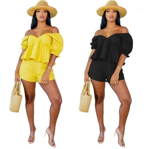temperament women's clothing fashion casual solid color v neck leaky shoulder ruffle short sleevess loose two piece set tracksuits, Gray
temperament women's clothing fashion casual solid color v neck leaky shoulder ruffle short sleevess loose two piece set tracksuits, Gray