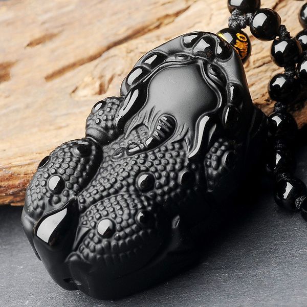 black obsidian pixiu jade pendant beads necklace hand-carved chinese fashion charm jewelry accessories amulet for men women gift, Silver
black obsidian pixiu jade pendant beads necklace hand-carved chinese fashion charm jewelry accessories amulet for men women gift, Silver