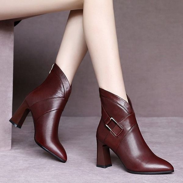 women boots thick high heel ankle boots women 2022 pointed toe keep warm elegant short booties ladies ankle buckle decoration, Black
women boots thick high heel ankle boots women 2022 pointed toe keep warm elegant short booties ladies ankle buckle decoration, Black
