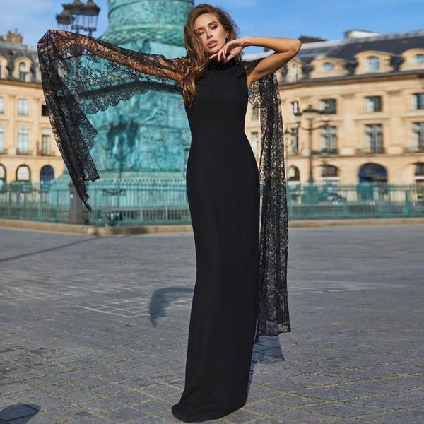 casual dresses ladylike embroidery lace waved bandage black party dress long sleeve back slit cloak skinny maxi for women vestidos, Black;gray
casual dresses ladylike embroidery lace waved bandage black party dress long sleeve back slit cloak skinny maxi for women vestidos, Black;gray