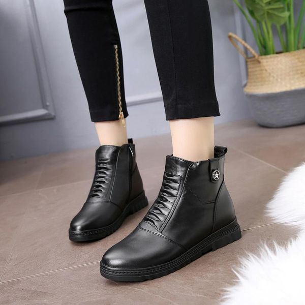 boots warm winter shoe woman black genuine leather thick sole ankle mother non-slip water proof shoes women snow femme
boots warm winter shoe woman black genuine leather thick sole ankle mother non-slip water proof shoes women snow femme