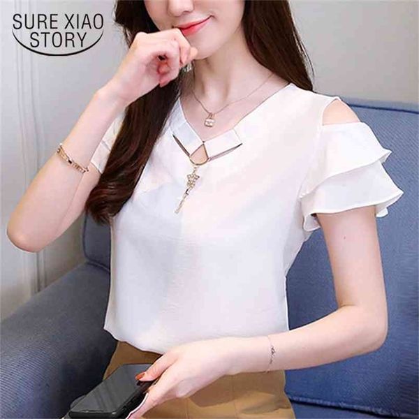 fashion white chiffon blouse women shirt short sleeve v collar summer blouses blusas female clothing 0081 30 210506
fashion white chiffon blouse women shirt short sleeve v collar summer blouses blusas female clothing 0081 30 210506