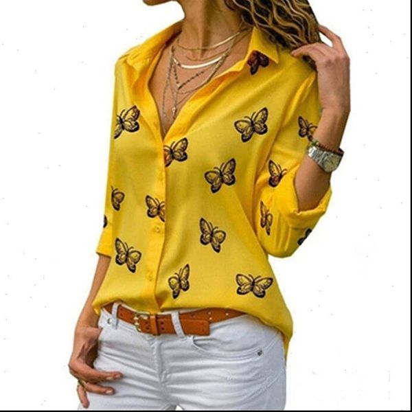 autumn butterfly printing loose women shirt lapel yellow blusa office ol commuter work clothes blouse plus size, White
autumn butterfly printing loose women shirt lapel yellow blusa office ol commuter work clothes blouse plus size, White