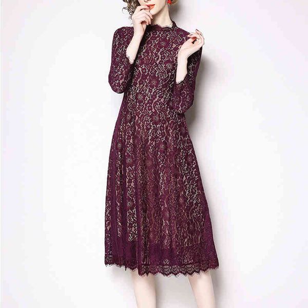 purple stand collar lace hollow out hook flower zipper long sleeve a-line elegant knee length dress autumn d1755 210514, Black;gray
purple stand collar lace hollow out hook flower zipper long sleeve a-line elegant knee length dress autumn d1755 210514, Black;gray