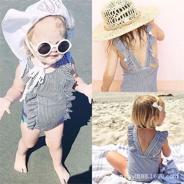 fashion 2019 selling new one piece card sweet cute striped children's swimsuit, White;black
fashion 2019 selling new one piece card sweet cute striped children's swimsuit, White;black
