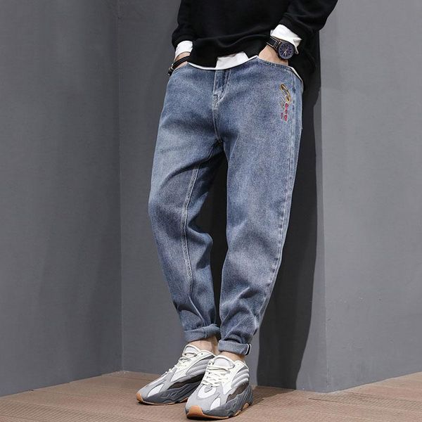 ly fashion streetwear men jeans loose fit embroidery designer denim harem pants retro blue elastic korean hip hop men's
ly fashion streetwear men jeans loose fit embroidery designer denim harem pants retro blue elastic korean hip hop men's