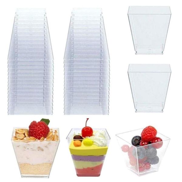 disposable cups & straws 50pcs plastic 60ml transparent trapezoidal food container for jelly yogurt mousses dessert baking tool
disposable cups & straws 50pcs plastic 60ml transparent trapezoidal food container for jelly yogurt mousses dessert baking tool