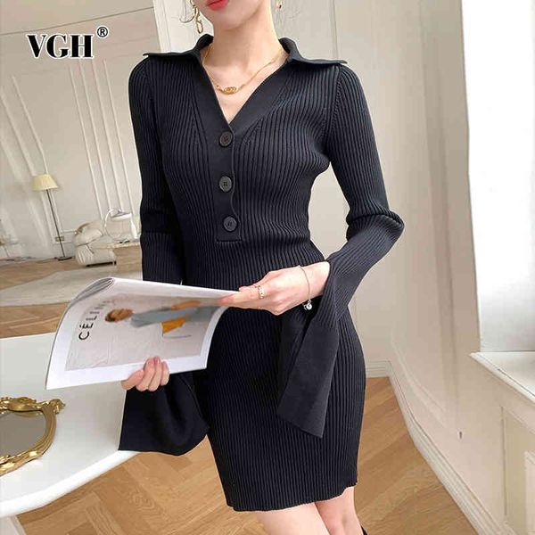 vgh minimalist slim knitted dress for women v neck long sleeve high waist mini split dresses female fashion clothing 210421, Black;gray
vgh minimalist slim knitted dress for women v neck long sleeve high waist mini split dresses female fashion clothing 210421, Black;gray