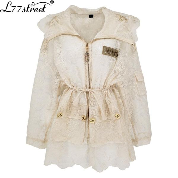 women's trench coats korean heavy industry water soluble lace mesh super fairy high waist drawstring summer sun ection light long sleev, Tan;black
women's trench coats korean heavy industry water soluble lace mesh super fairy high waist drawstring summer sun ection light long sleev, Tan;black