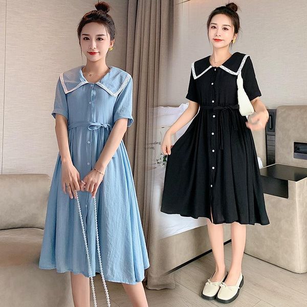 summer women's plus size maternity dress lapel short sleeve casual pregnant cute dresses, White
summer women's plus size maternity dress lapel short sleeve casual pregnant cute dresses, White