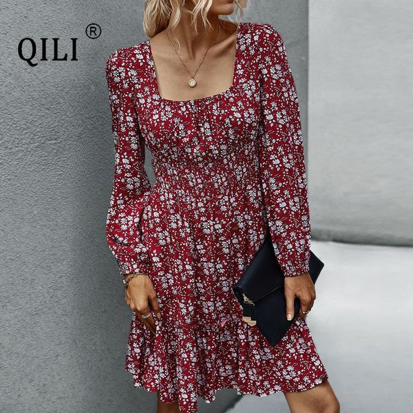 casual dresses qili 2021 autumn dress long sleeve square collar floral print knee-length a-line elegant lade party, Black;gray
casual dresses qili 2021 autumn dress long sleeve square collar floral print knee-length a-line elegant lade party, Black;gray