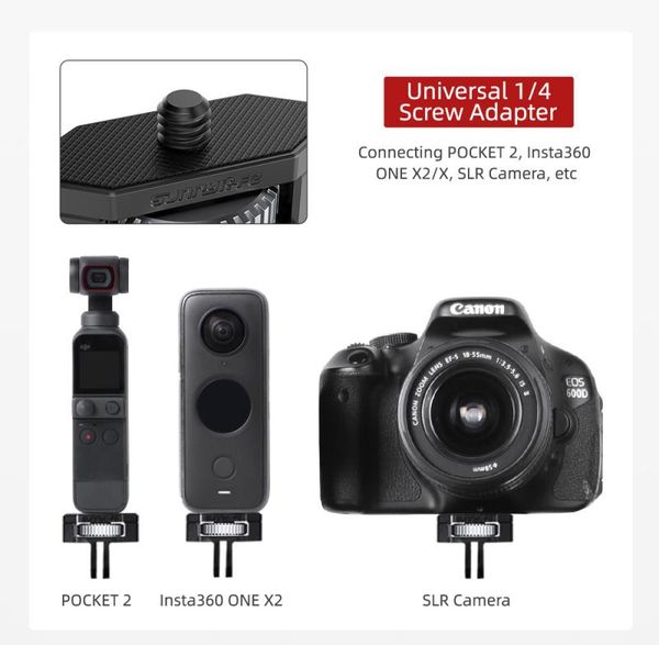 lens adapters & mounts sunnylife 1/4 metal adapter 360 rotation aluminium alloy for pocket 2/fimi palm 2/insta360 one x2/slr camera
lens adapters & mounts sunnylife 1/4 metal adapter 360 rotation aluminium alloy for pocket 2/fimi palm 2/insta360 one x2/slr camera