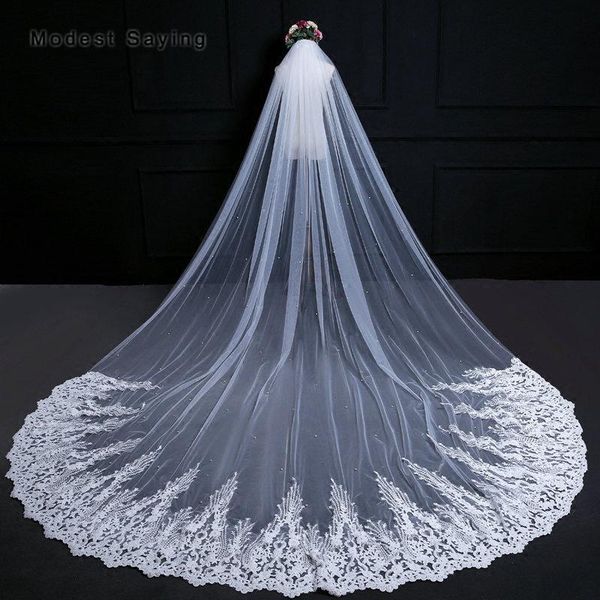 bridal veils luxury 3.8m lace church cathedral wedding net 2021 with pearls long bride accessories, Black
bridal veils luxury 3.8m lace church cathedral wedding net 2021 with pearls long bride accessories, Black