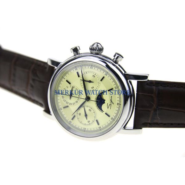 sugess mens watch mechanical chronograph 1963 dress tianjin movement st1908 wristwatches, Slivery;brown
sugess mens watch mechanical chronograph 1963 dress tianjin movement st1908 wristwatches, Slivery;brown