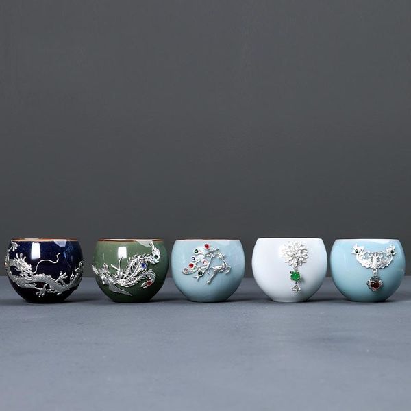 cups & saucers 5pcs/lot 90ml silver teacup ceramic tea set master cup teaware bowl sake drinkware for gifts home decor
cups & saucers 5pcs/lot 90ml silver teacup ceramic tea set master cup teaware bowl sake drinkware for gifts home decor