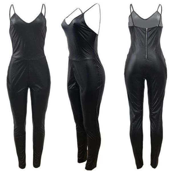 women's jumpsuits & rompers black bodycon club faux leather jumpsuit women sleeveless night party wear zip up skinny pu overalls, Black;white
women's jumpsuits & rompers black bodycon club faux leather jumpsuit women sleeveless night party wear zip up skinny pu overalls, Black;white