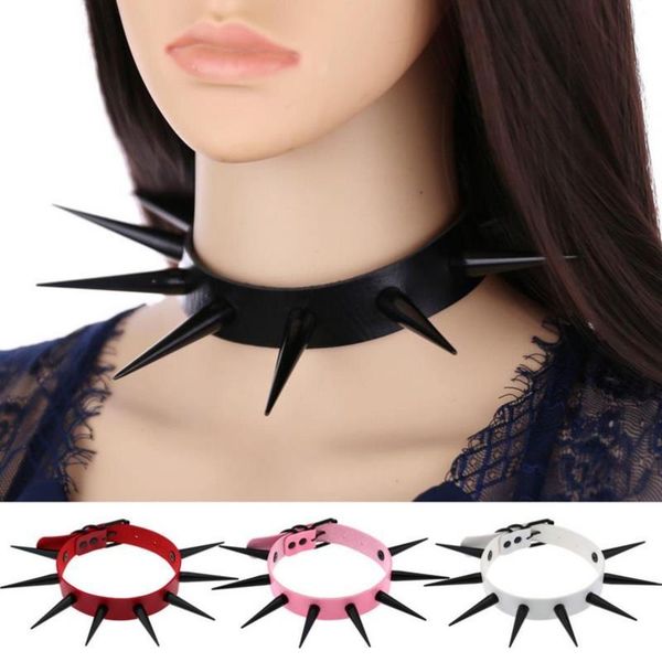 chokers long spike choker punk faux leather collar for women men cool big rivets studded chocker goth style necklace accessories, Golden;silver
chokers long spike choker punk faux leather collar for women men cool big rivets studded chocker goth style necklace accessories, Golden;silver