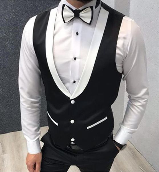men's suits & blazers recent groom black wedding vest deal thin italian dress party groomsman ropa hombre bc15, White;black
men's suits & blazers recent groom black wedding vest deal thin italian dress party groomsman ropa hombre bc15, White;black