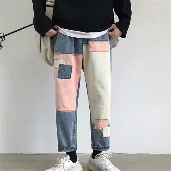 jeans men patchwork ins ankle-length leisure elastic waist plus size 3xl loose teens chic streetwear hip-hop x0621, Blue
jeans men patchwork ins ankle-length leisure elastic waist plus size 3xl loose teens chic streetwear hip-hop x0621, Blue