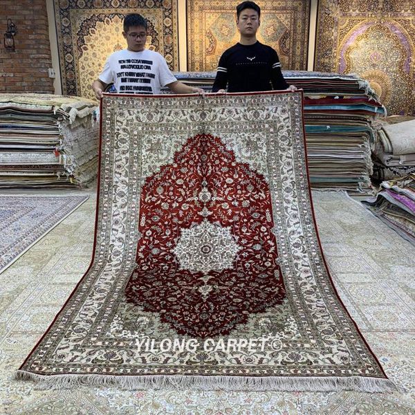 carpets yilong 5'x8' handmade red nanyang rugs ivory oriental medallion silk carpet (yhw1003b)
carpets yilong 5'x8' handmade red nanyang rugs ivory oriental medallion silk carpet (yhw1003b)