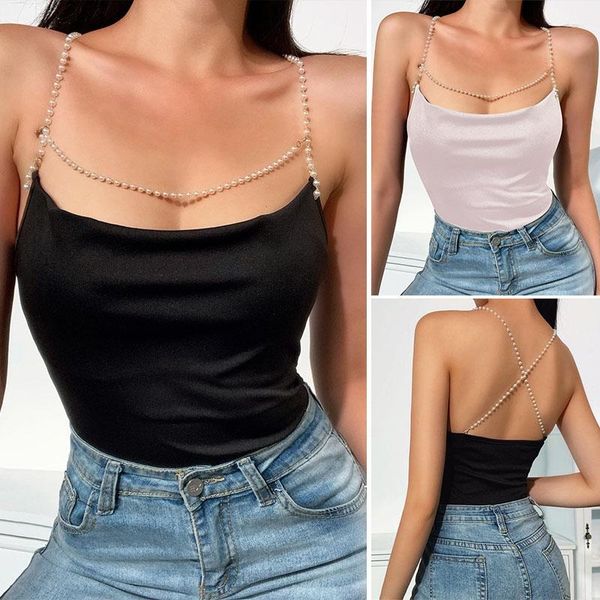 women's tanks & camis pearl strap summer casual backless cross camisole slim sleeveless vest low chest sexy, White
women's tanks & camis pearl strap summer casual backless cross camisole slim sleeveless vest low chest sexy, White